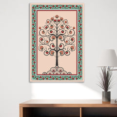 Traditional Floral Tree of Life Canvas Painting Vintage Boho Ethnic Wall Décor For Wall Decoration Elegant Modern Art Stretched Wall Paintings