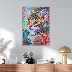 Colorful Cat Canvas Painting Fantasy Vibrant Abstract Canvas Wall Paintings