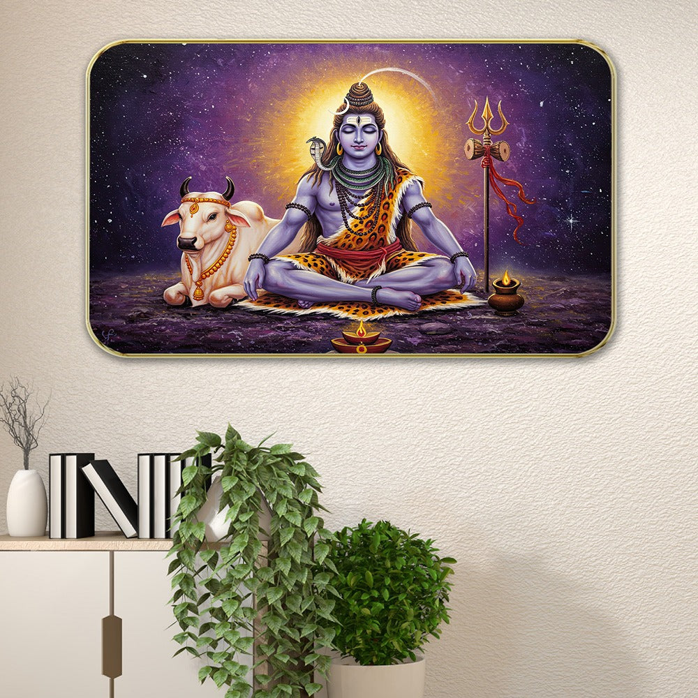 DEKORSTATION Premium Modern Art Wall Decor with Sparkle Lamination | Golden Slim Frame | Finished Surface | 11 x 14 Inch | Home, Office & Hotel Decor