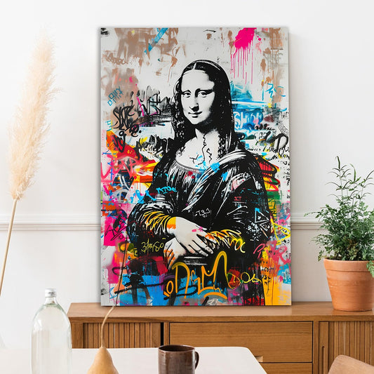 Mona Lisa Canvas Painting luxury street art Graffiti Pop Art Revolution canvas art for Wall Decoration Elegant Beautifull Mona Lisa Stretched Wall Paintings