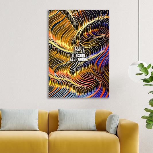 Fear Is an Illusion Motivational Abstract Canvas Painting for Wall Decoration Elegant Little Girl Moder Art Stretched Wall Paintings
