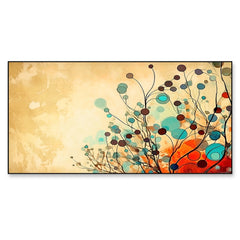 Abstract Floral Canvas Painting Modern Botanic Artwork