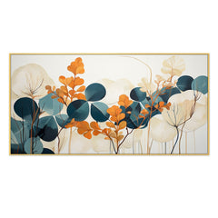 Whispers of Autumn Long Trees canvas painting Elegant Botanical Canvas with Warm Earthy Tones