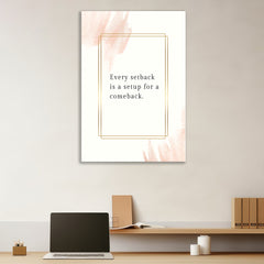 Motivational Canvas Wall Painting Every Setback is a Setup for a Comeback' Quote Canvas Painting for Wall Decoration Elegant Modern Art Stretched Wall Paintings
