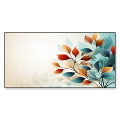 Multicolor Autumn Leaves With Neon Tone Canvas Wall Painting