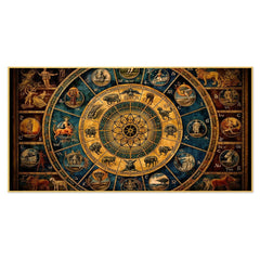 Astrology Astronomical Clock Closeup Zodiac Signs Canvas Wall Painting