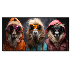 Group Of Dogs With Sunglass And Hood Canvas Wall Painting
