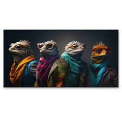 Cool Colorful Lizard 3D Acrylic Canvas Wall Painting