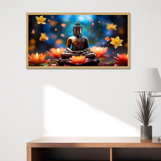 Serene Lord Buddha Meditation religious Canvas wall painting Decoration