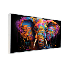 Graceful Strength Elephant Head in Vibrant Acrylic Canvas Wall Painting