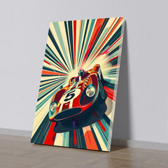 Retro Racer Canvas Wall Painting Wall Decoration Elegant Racer Car Stretched Wall Paintings