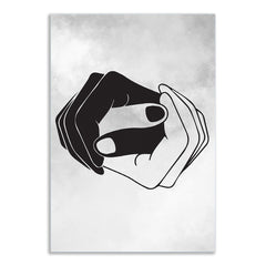 Abstract Hands Canvas Painting Symbol of Unity and Connection in Monochrome Holding Hands Line Art for Wall Decoration Elegant Modern Art Stretched Wall Paintings