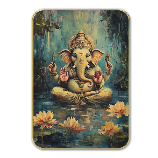 DEKORSTATION Premium Modern Art Wall Decor with Sparkle Lamination Painting | Golden Slim Frame | Finished Surface | 11 x 14 Inch | Home, Office & Hotel Decor