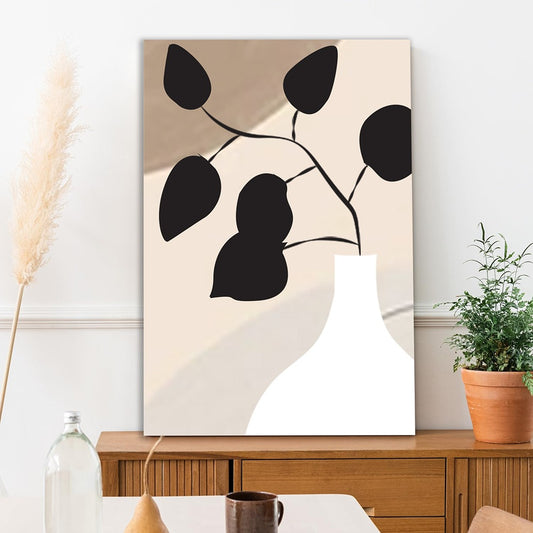Modern Leaf Abstract Botanical Canvas Wall painting for Wall Decoration Elegant Modern Art Stretched Wall Paintings
