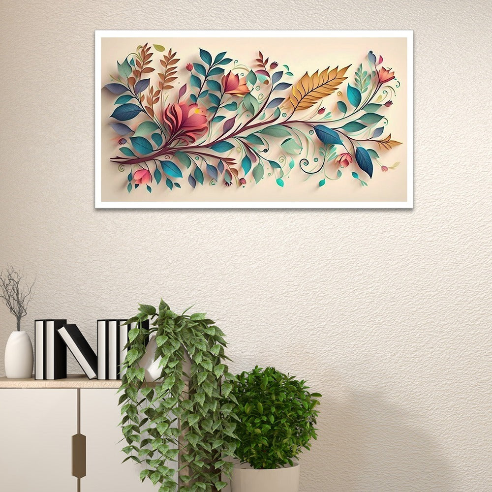 Dekorstatio Red And Orange Floral Canvas Wall Painting Vibrant Nature Inspired Wall Art