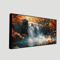 Autumn Cascade Bliss beautiful Waterfall nature Canvas wall painting  Decoration
