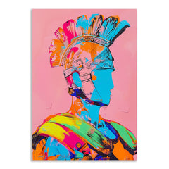 Roman Warrior Canvas Painting Modern Vibrant Abstract Pop Art Canvas Painting Wall Decor for Wall Decoration Elegant Roman Warrior Moder Art Stretched Wall Paintings