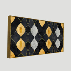 Canvas painting black gold geometric gold leaf design canvas painting