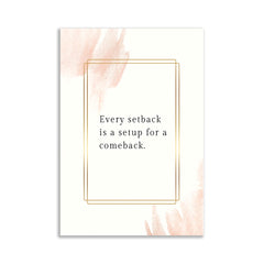 Motivational Canvas Wall Painting Every Setback is a Setup for a Comeback' Quote Canvas Painting for Wall Decoration Elegant Modern Art Stretched Wall Paintings