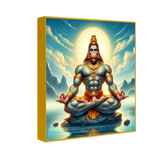Meditating Lord Hanuman Ji Canvas Wall Painting