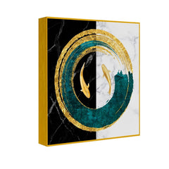 Abstract Goldfish Pattern Square Acrylic Canvas Wall Painting