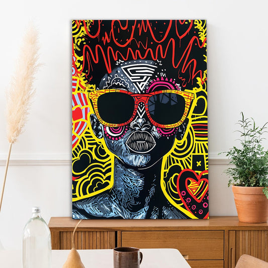 urban vibes colorful african lady face art canvas painting for Wall Decoration Elegant Roman Warrior Moder Art Stretched Wall Paintings