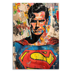 Superman Canvas painting Vibrant Superhero Wall Art Modern Comic Inspired Decor for Fans and Collectors for Wall Decoration Elegant Little Girl Moder Art Stretched Wall Paintings