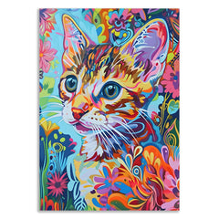 Colorful Cat Canvas Painting Fantasy Vibrant Abstract Canvas Wall Paintings