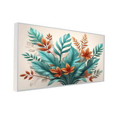 Elegant Botanical Bliss green and orange leaf Canvas wall painting Modern Tropical Leaf Wall Art for Sophisticated Decor