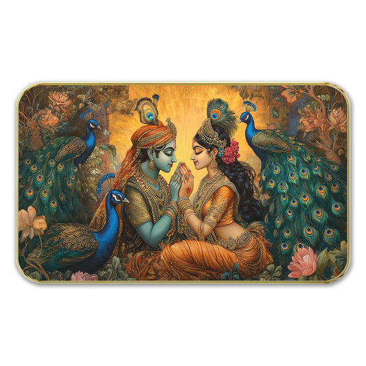 DEKORSTATION Premium Radha Krishna Modern Art Wall Painting with Sparkle Lamination | Elegant Finished Surface | 11 x 14 Inch | Home, Office & Hotel Decor