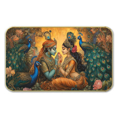 DEKORSTATION Premium Radha Krishna Modern Art Wall Painting with Sparkle Lamination | Elegant Finished Surface | 11 x 14 Inch | Home, Office & Hotel Decor