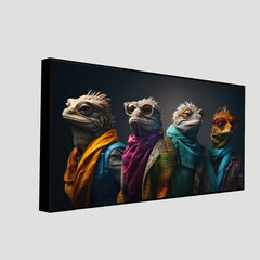 Cool Colorful Lizard 3D Acrylic Canvas Wall Painting