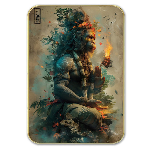 DEKORSTATION Premium Lord Hanuman Modern Art abstract Wall Painting with Sparkle Lamination | 11 x 14 Inch | Spiritual Wall Decor for Home, Office & Hotel