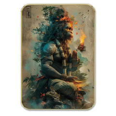 DEKORSTATION Premium Lord Hanuman Modern Art abstract Wall Painting with Sparkle Lamination | 11 x 14 Inch | Spiritual Wall Decor for Home, Office & Hotel