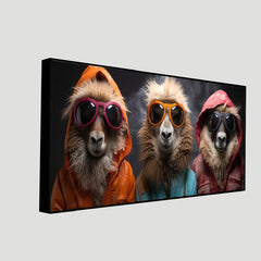 Group Of Dogs With Sunglass And Hood Canvas Wall Painting