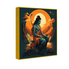 Lord Shri Ram Ji with Sun set Canvas Wall Painting