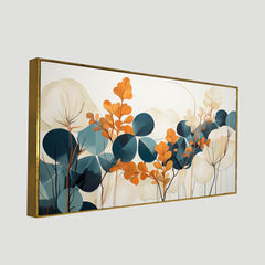 Whispers of Autumn Long Trees canvas painting Elegant Botanical Canvas with Warm Earthy Tones