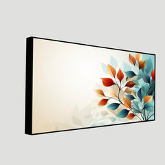 Multicolor Autumn Leaves With Neon Tone Canvas Wall Painting