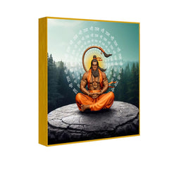 Meditating Lord Hanuman Ji Canvas Wall Painting