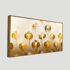 Golden Beautiful Leaves Modern art elegant Wall Painting
