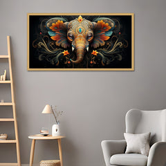 Majestic Elephant Mandala Canvas wall painting Vibrant Wall Art  Elegant Floating Frame Wall Paintings