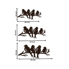Wooden Laser Cut Birds on Branch Wall Decorative LED Backlit for Home and Office Décor