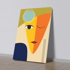 Modern Abstract Face Canvas Wall Painting Colorful Geometric Minimalist Canvas Painting Inspired by Picasso for Wall Decoration Elegant Modern Art Stretched Wall Paintings