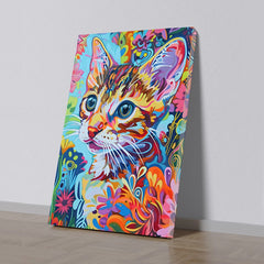 Colorful Cat Canvas Painting Fantasy Vibrant Abstract Canvas Wall Paintings