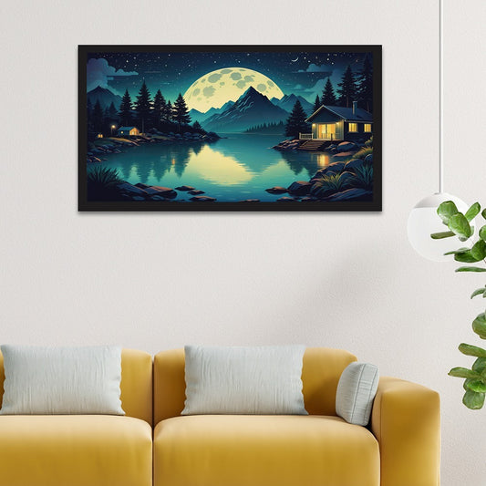 Serene Landscape illuminated By The Soft Canvas Wall Painting
