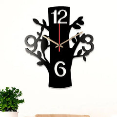 Handcrafted Wooden Wall Clock in Tree Silhouette Design