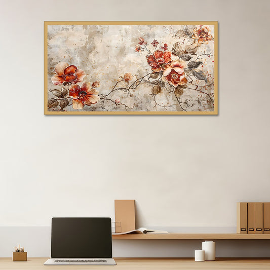 Elegant Vintage Floral Canvas wall painting Rustic Bloom Wall Art for Timeless Home Decor