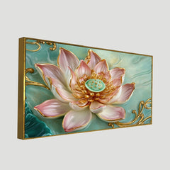 DEKORSTATION-Premium-Lotus-Flower-Canvas-Wall-Painting-|-Elegant-Gold-Pink-Floral-Wall-Art-Decor-for-Living-Room,-Bedroom,-Puja-Room-&-Luxury-Home-Interior