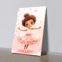 Joyful Little Ballerina Whimsical Kids Ballet Canvas Wall Painting Perfect Nursery or Playroom Decor for Wall Decoration Elegant Little Girl Moder Art Stretched Wall Paintings