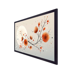 An Abstract Illustration Of A Branch With Red Flowers Canvas Wall Painting